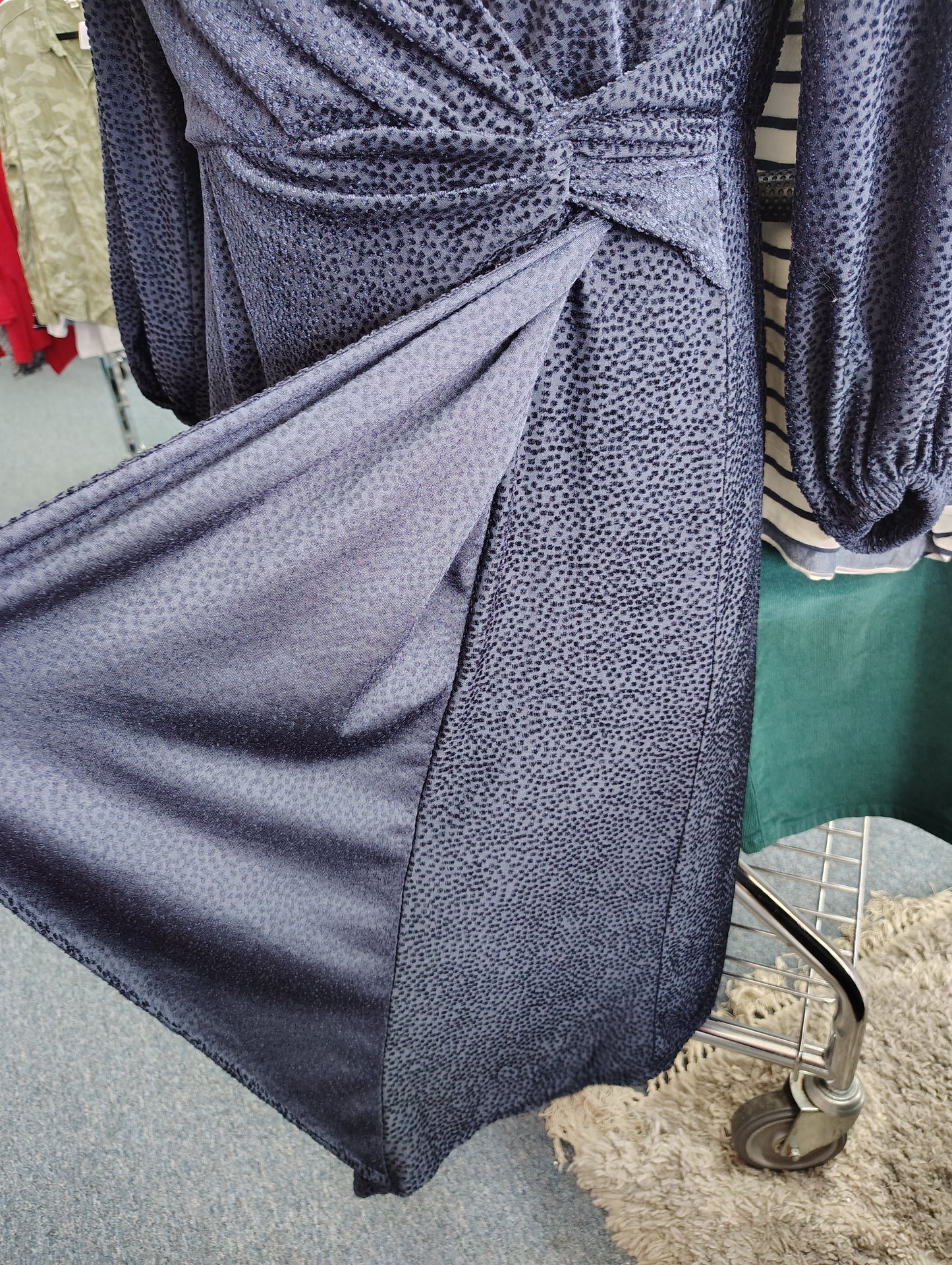 Lane Bryant velvet animal print faux wrap dress size 14