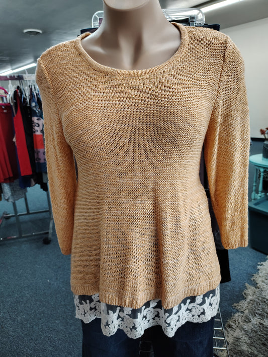 Style & Co orange lace trim sweater size 1x