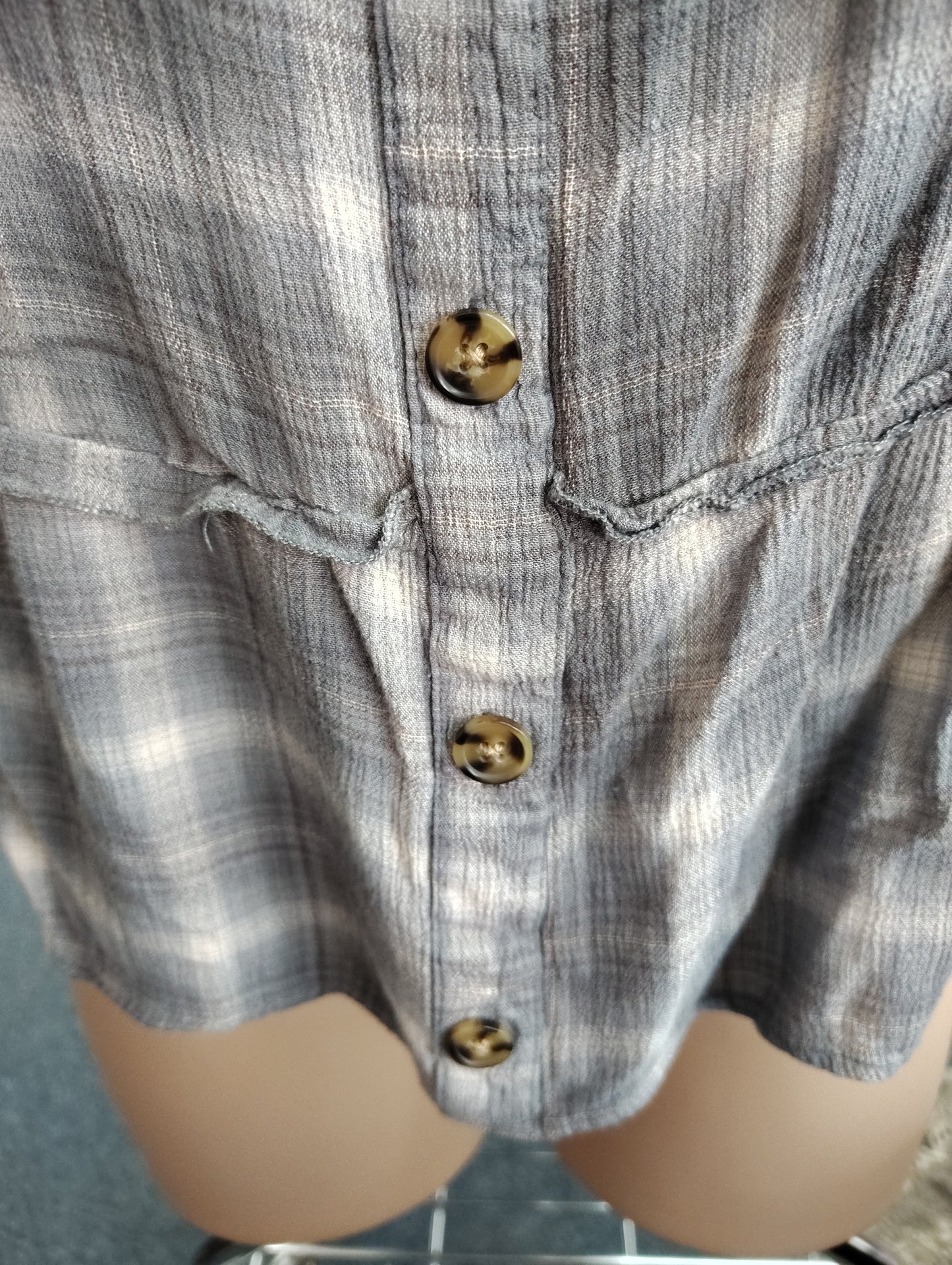 Maurices plaid tiered off the shoulder top size xl