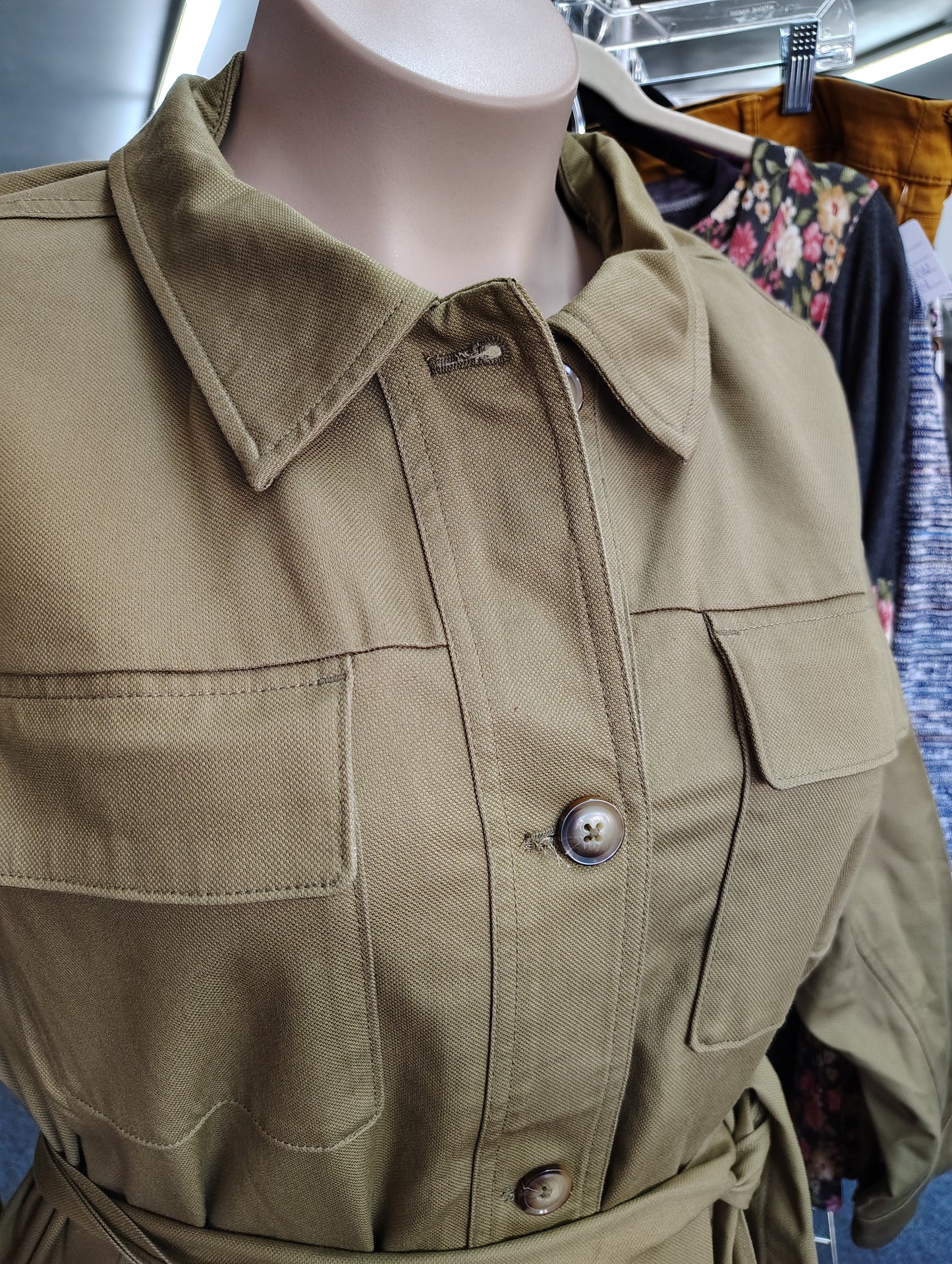 Lane Bryant NWOT green belted utility canvas jacket size 22 3x