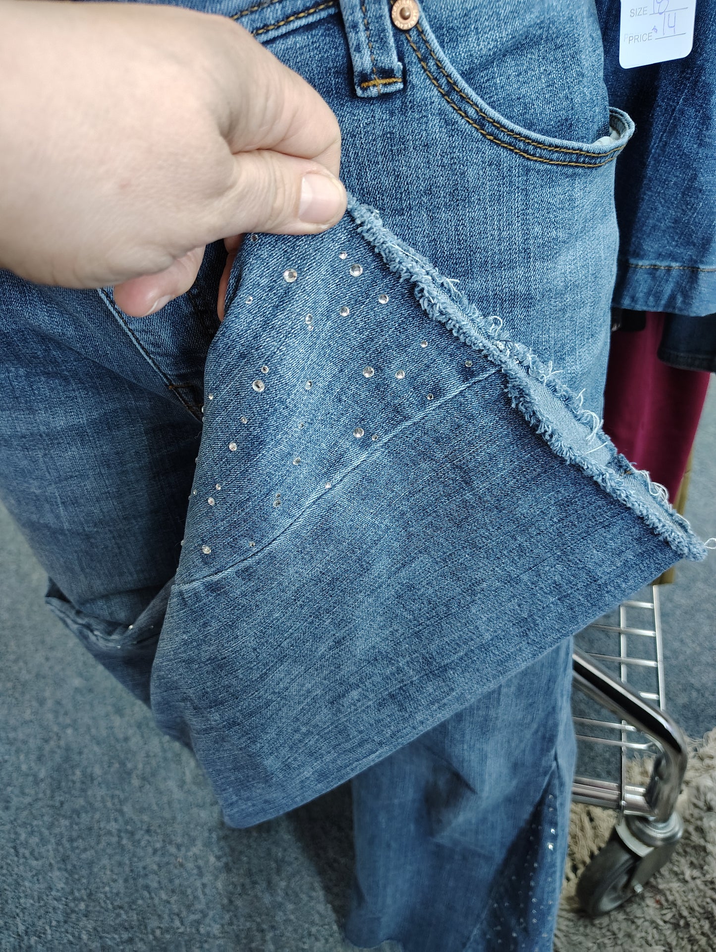 Seven flare jeans with bling embellishments size 18