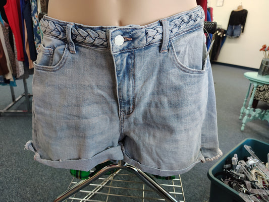 Judy Blue braided waist stretchy denim shorts size 2x