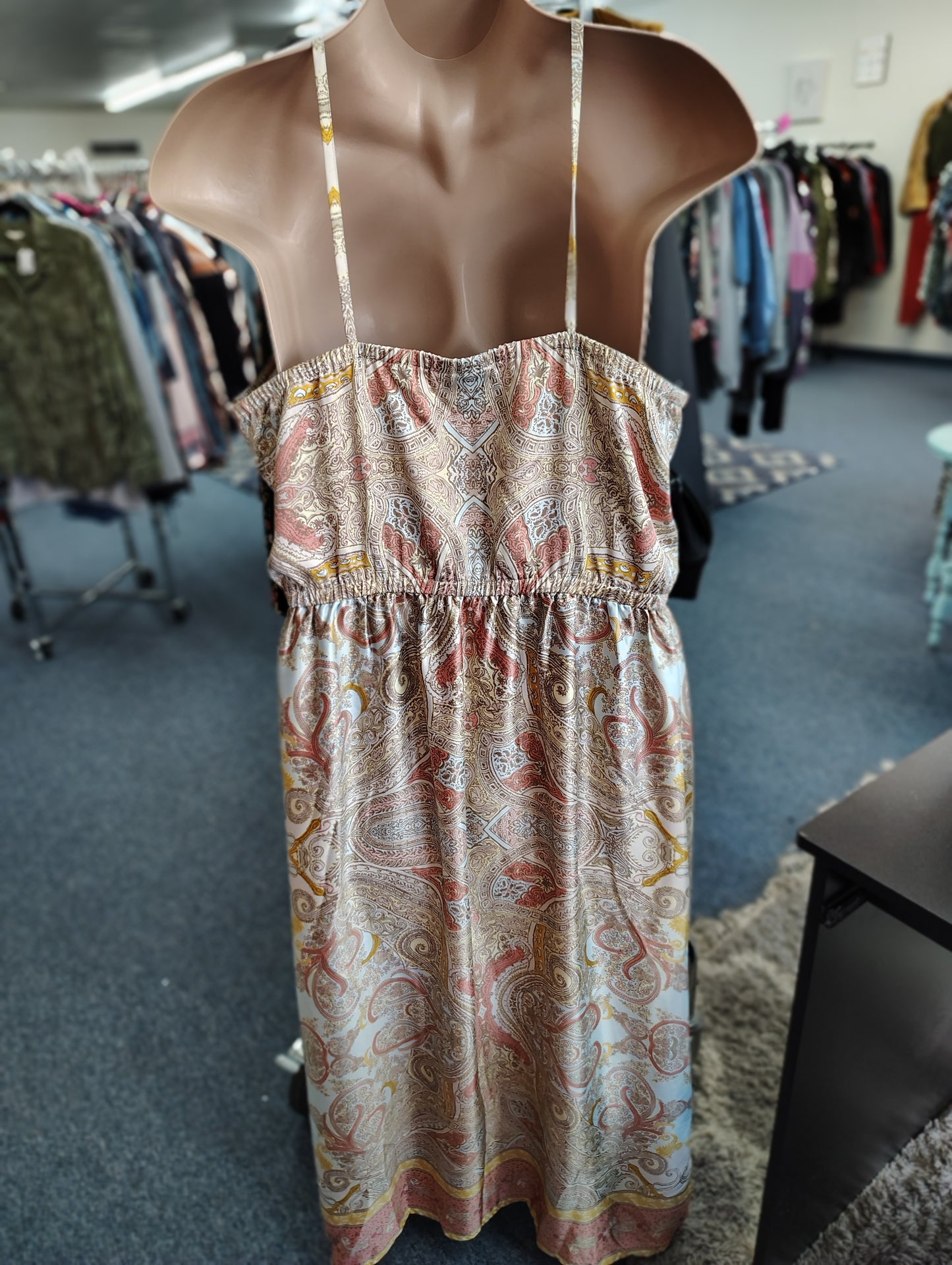 Lane Bryant paisley silky maxi dress size 24 3x