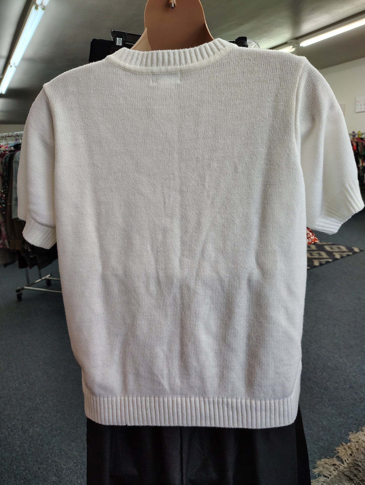 Vicki Wayne retro white short sleeve sweater size 2x