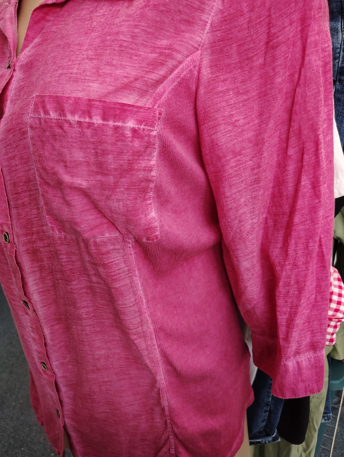Style & Co pink button front top size 2x
