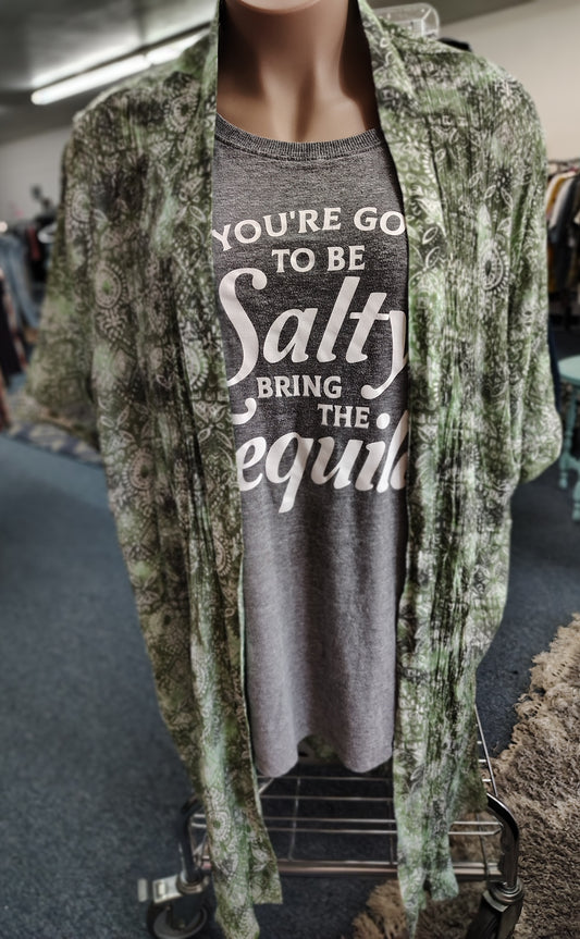 Catherines green and white kimono jacket 5x