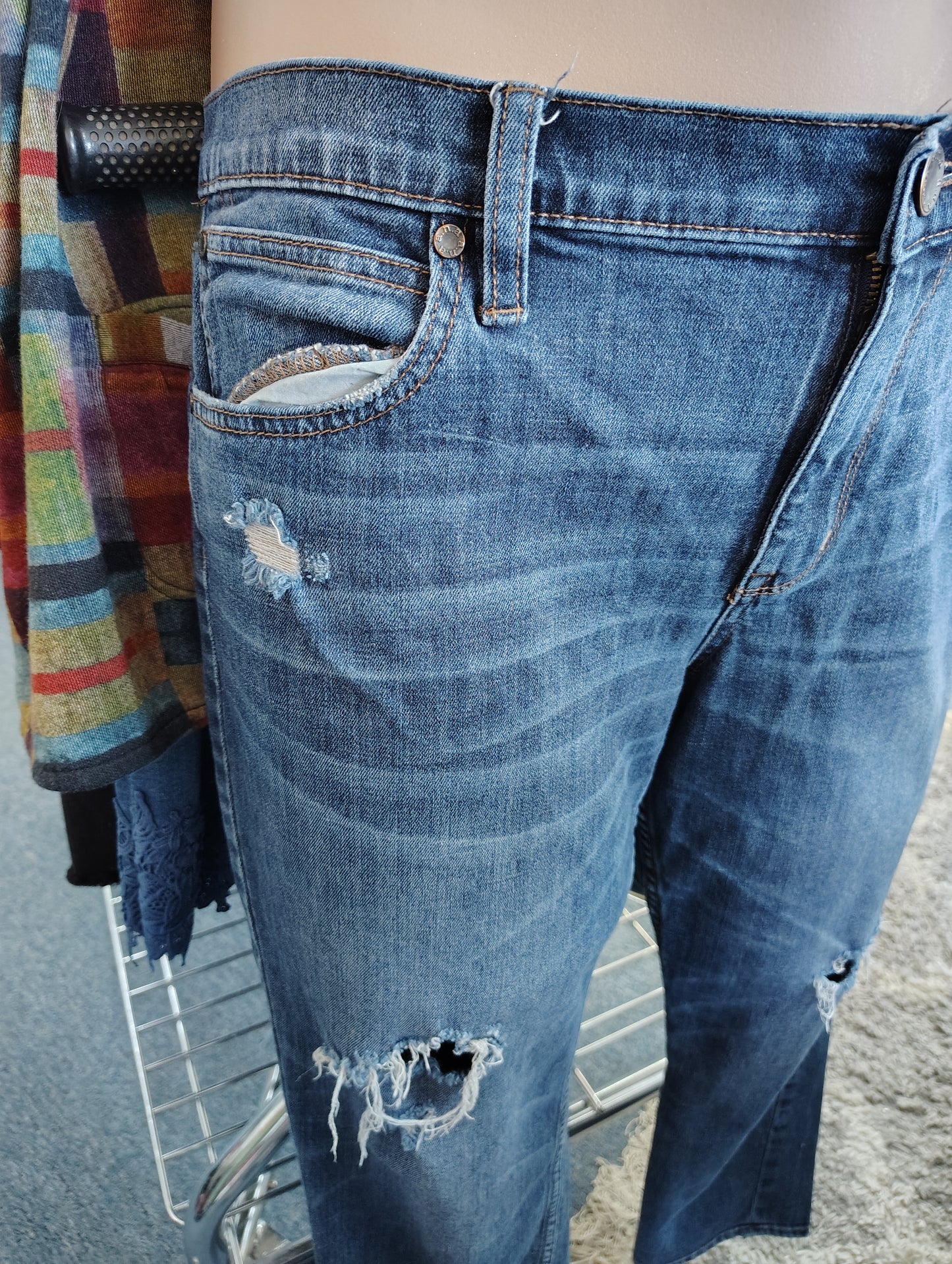 a.n.a. skinny boyfriend distressed jeans size 16