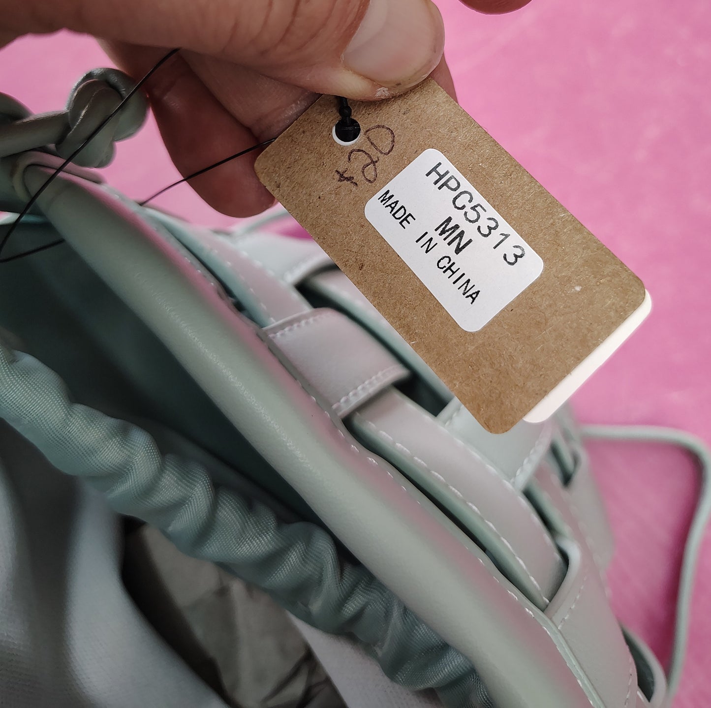 Light blue bucket bag with crossbody strap new