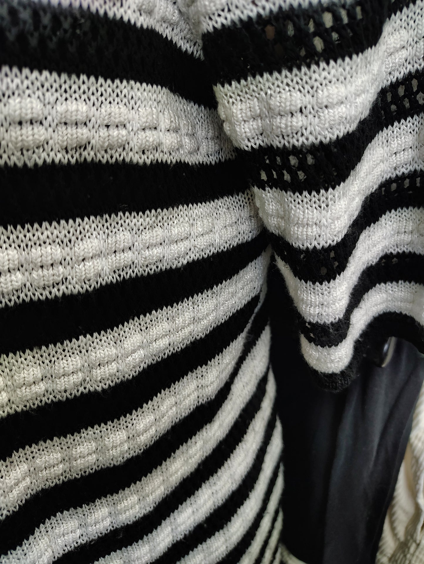 CJ Banks black white stripe lightweight sweater 3x