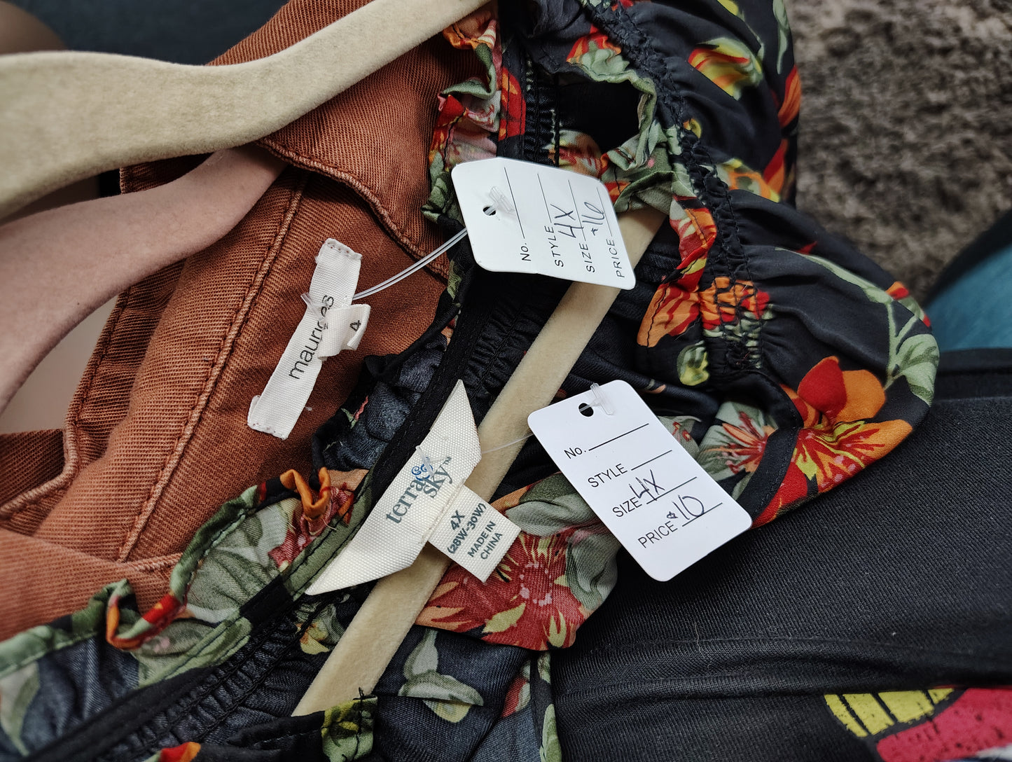 Maurices rust orange hooded canvas jacket size 4x