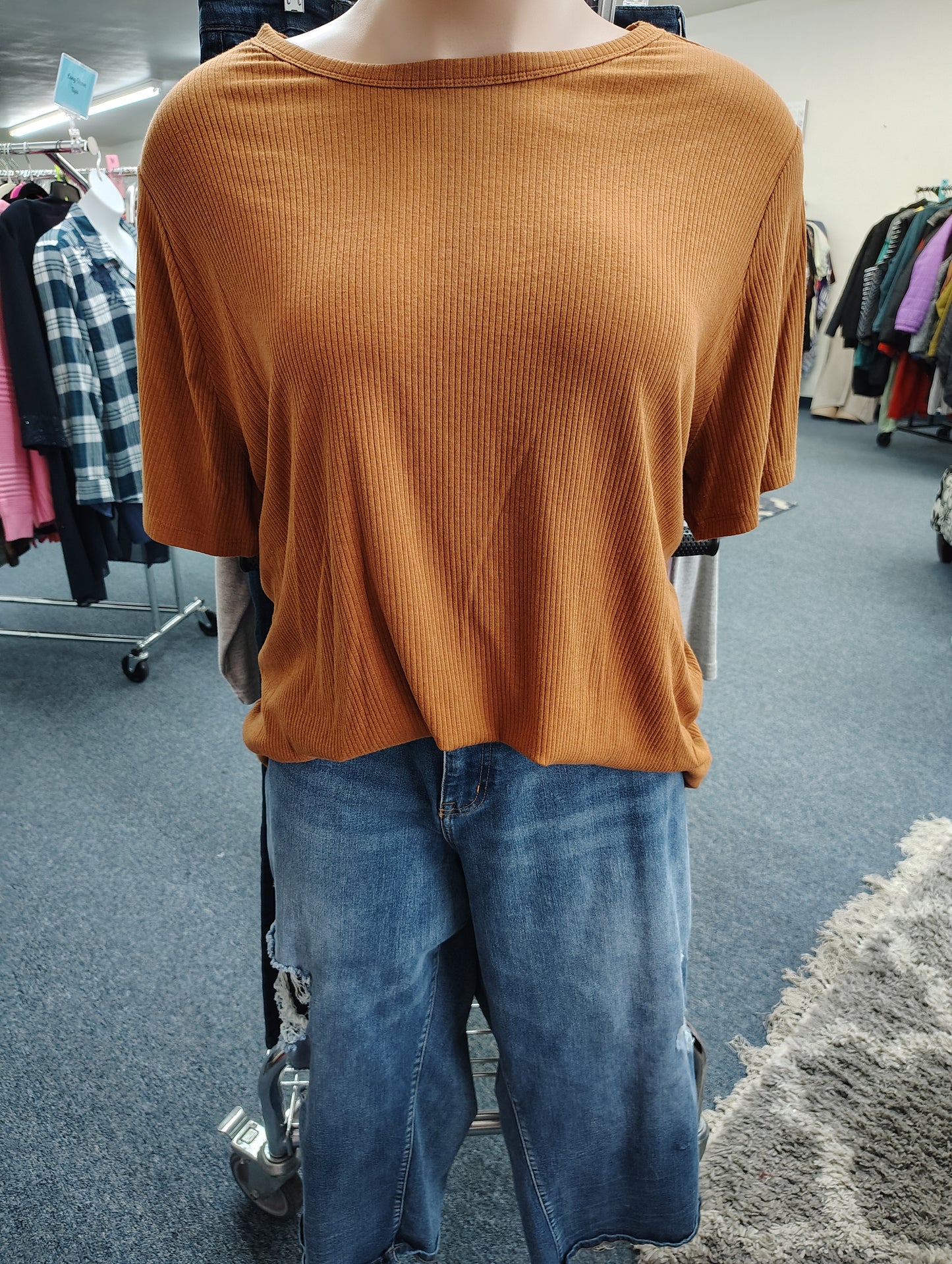 Ava & Viv brown ribbed tee size 4x