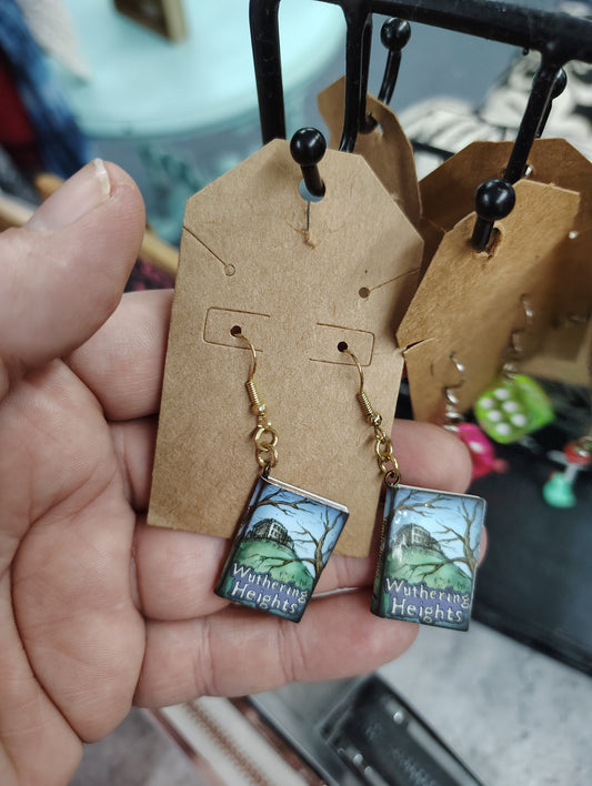 Wuthering Heights book earrings handmade