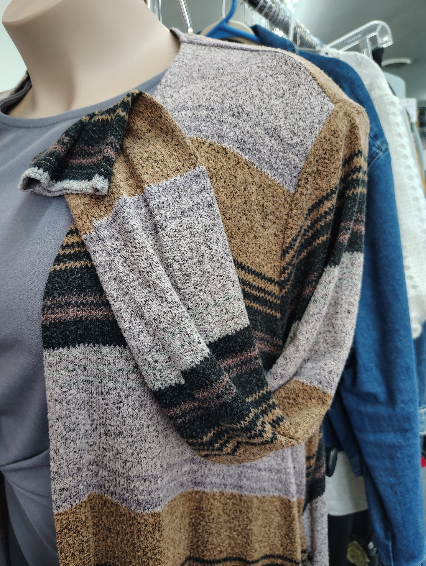 Maurices multicolor striped lightweight duster cardigan size 1x