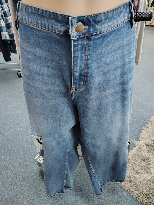 Lane Bryant distressed straight leg jeans size 28