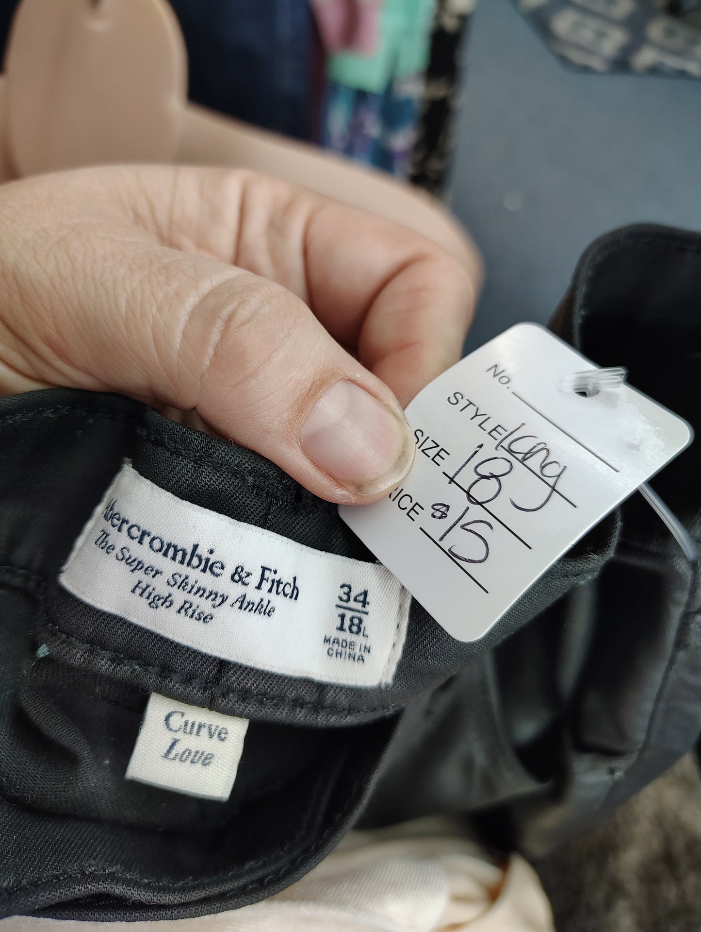 Abercrombie & Fitch super skinny black ankle shiny pants size 18 long