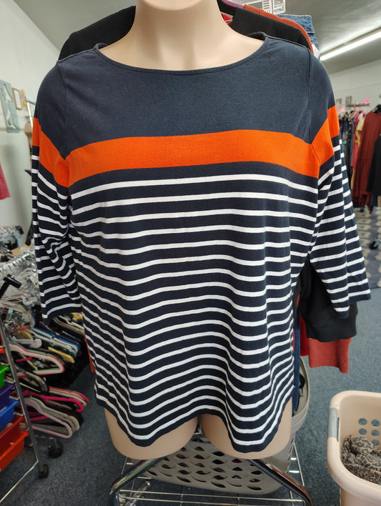Chaps striped lightweight top 2x