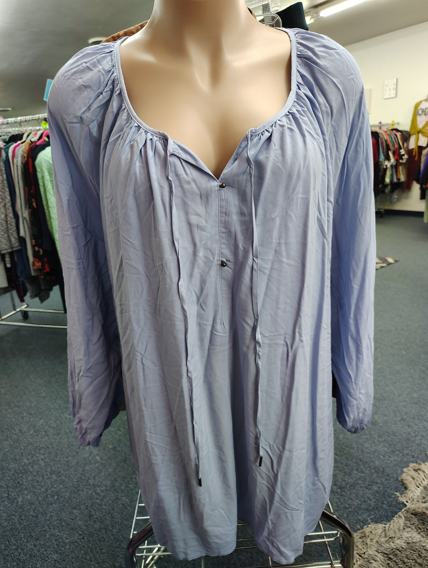 Ellos blue tie front shirt with buttons size 5x