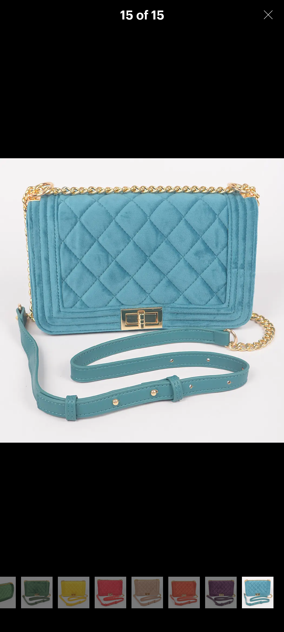 New teal quilted velvet crossbody bag purse