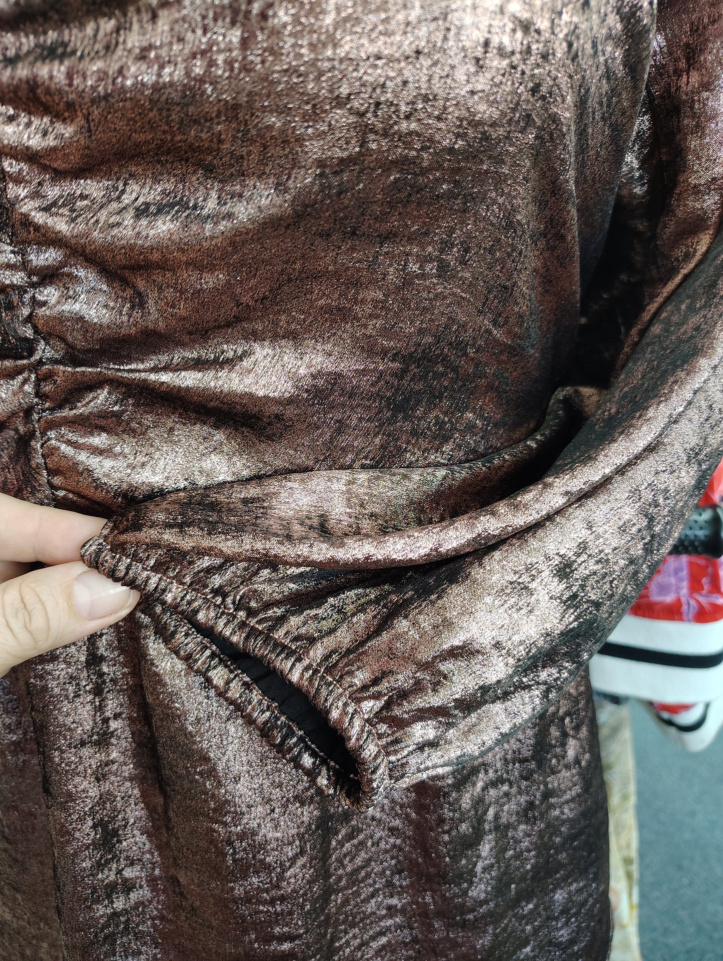 Lane Bryant iridescent rose gold babydoll top 22 3x