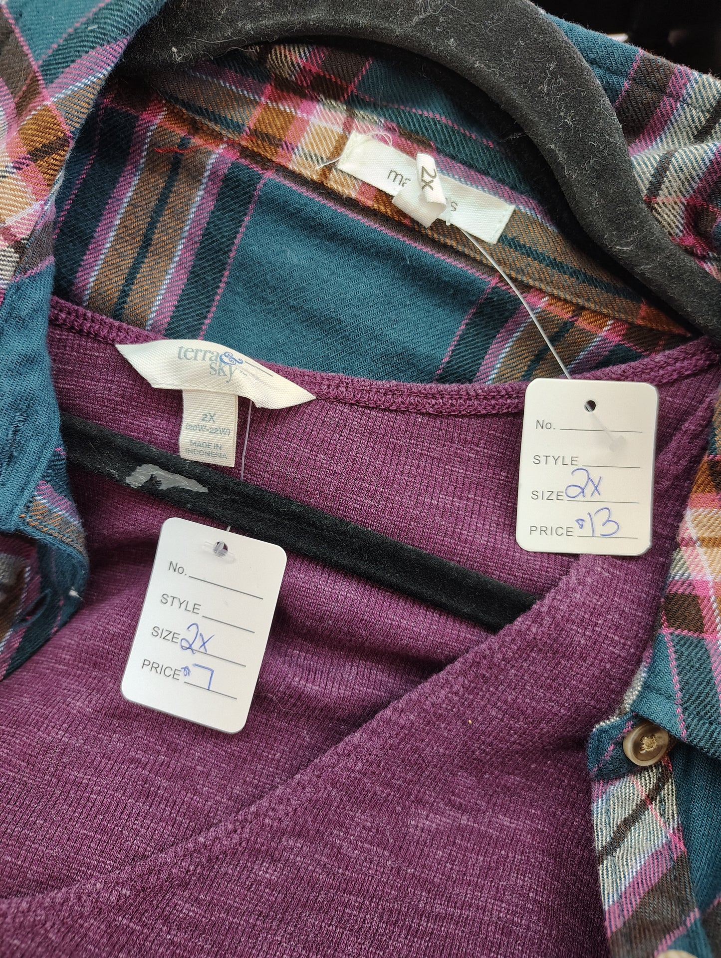 Terra & Sky purple knit babydoll tank top size 2x