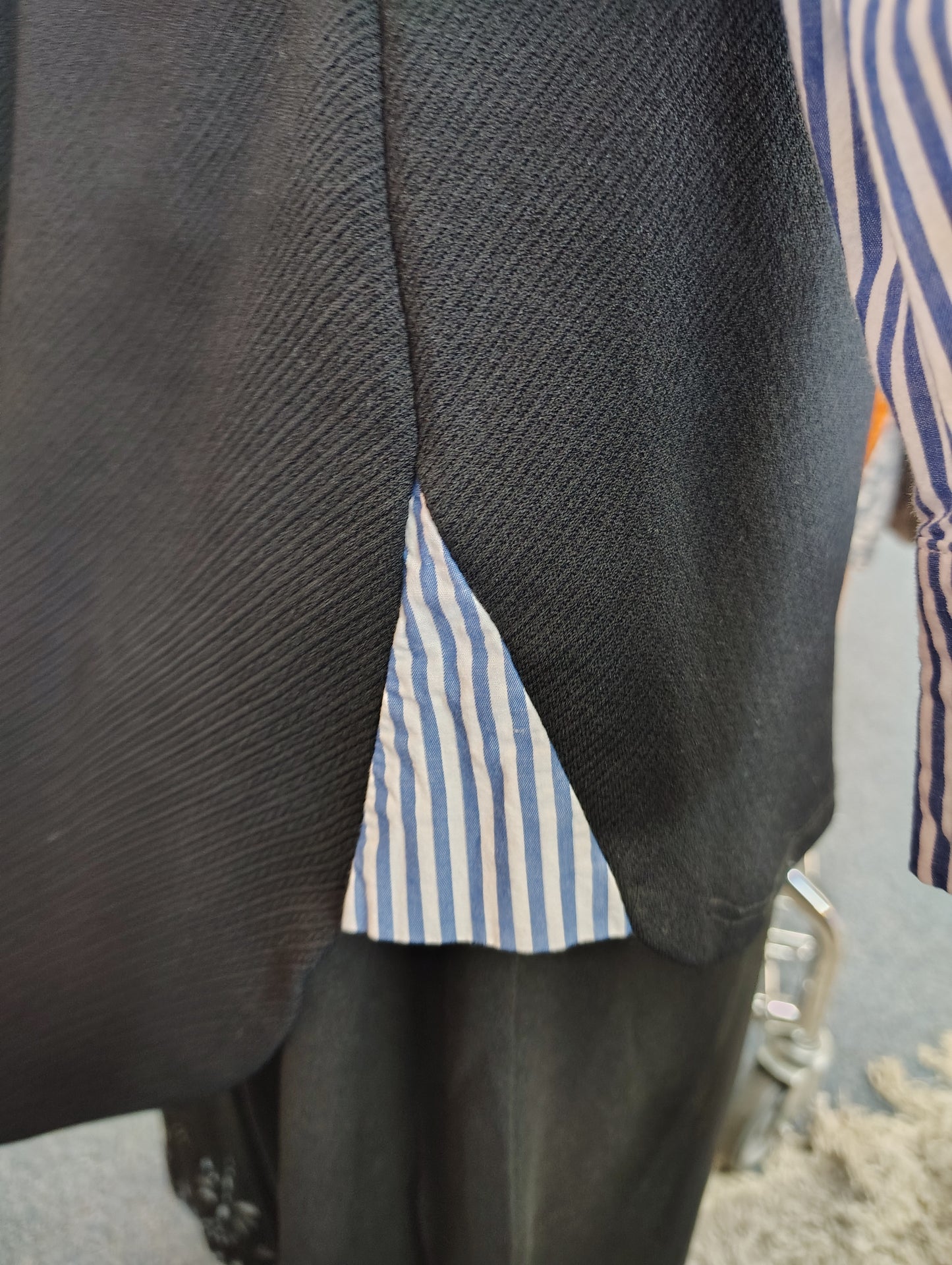 Lane Bryant black 2fer tunic top with striped sleeves 3x