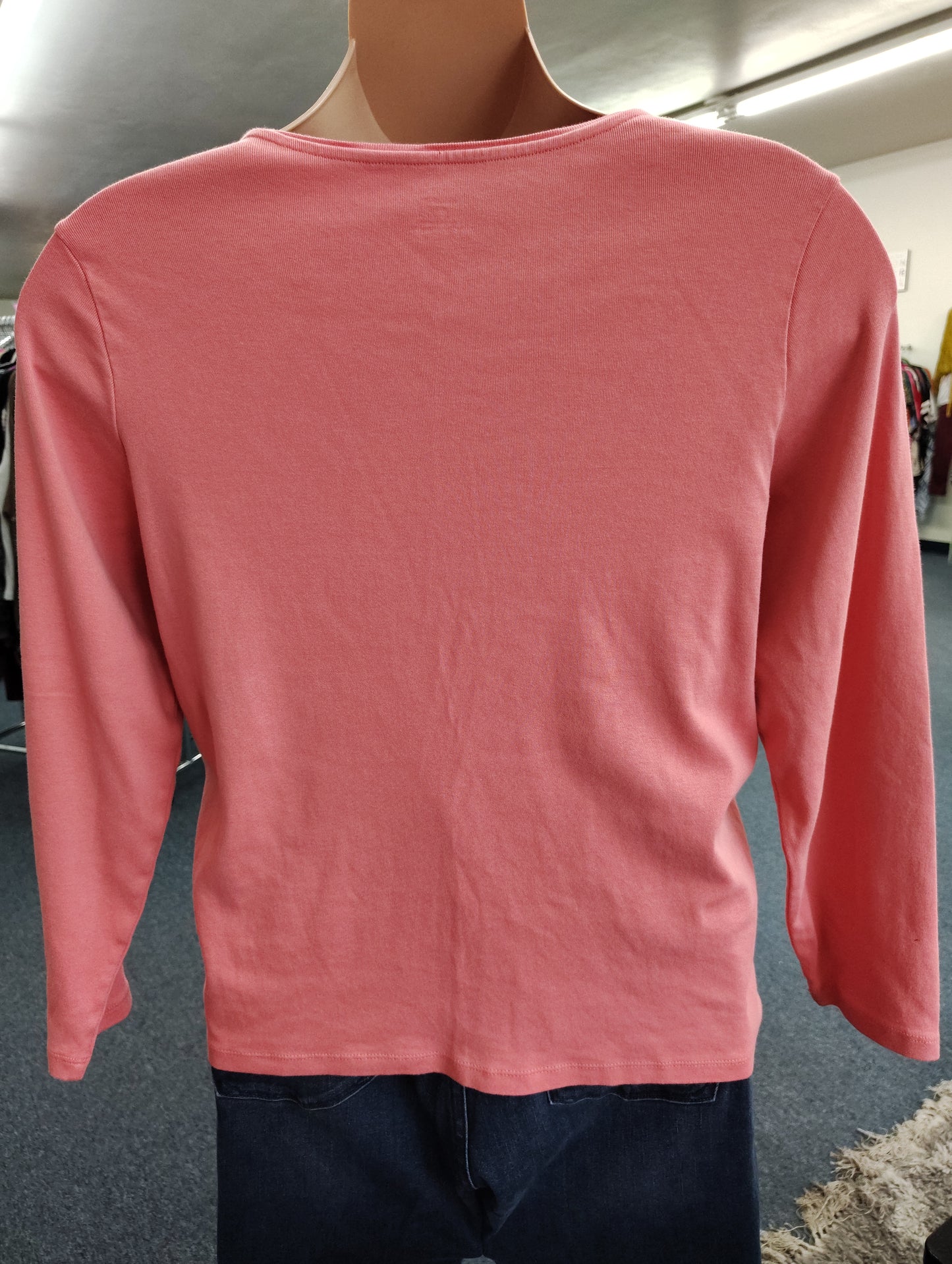 CJ Banks coral 3/4 length sleeve tee size 1x