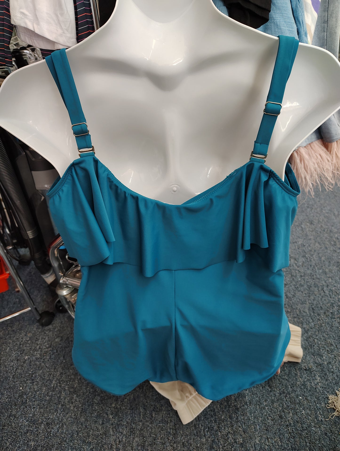 Time & Tru blue cold shoulder one piece swimsuit size 3x