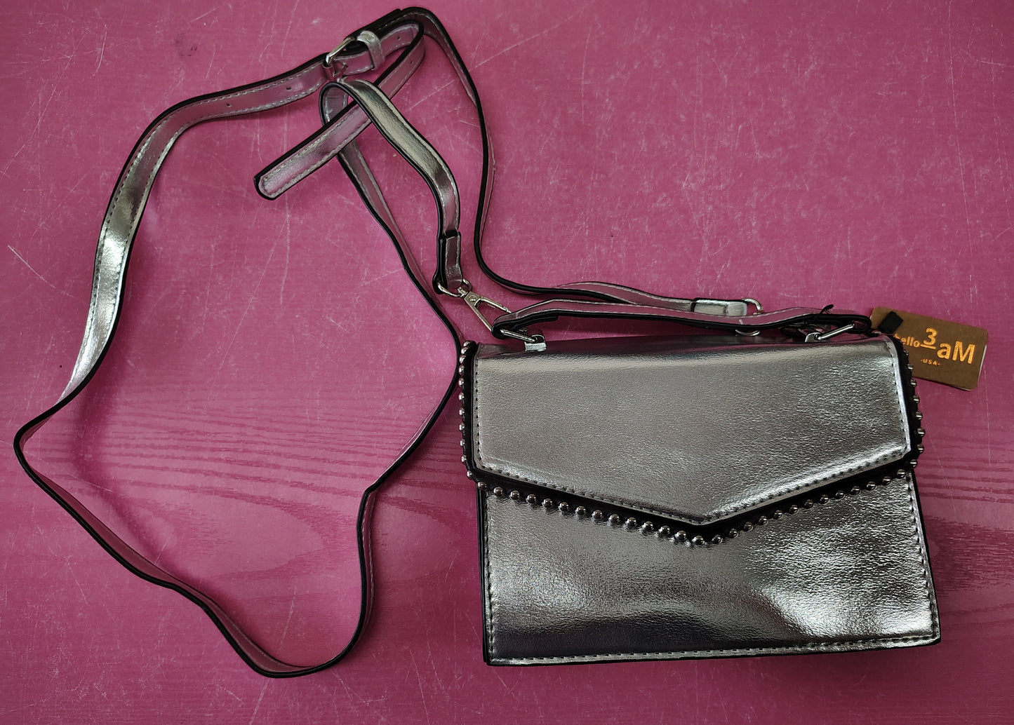New small silver crossbody bag