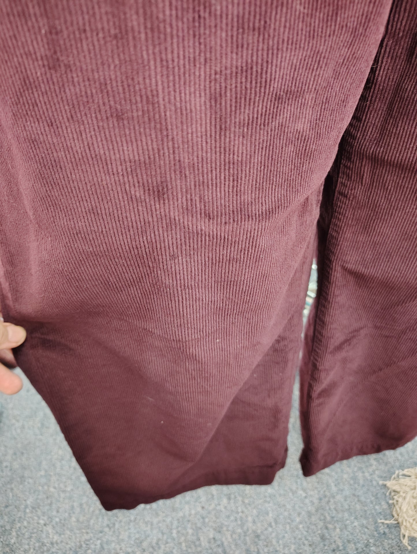 Time & Tru purple wide leg cropped corduroy pants size 16