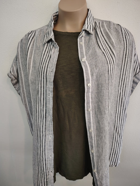 Time & Tru striped camp shirt size xxxl