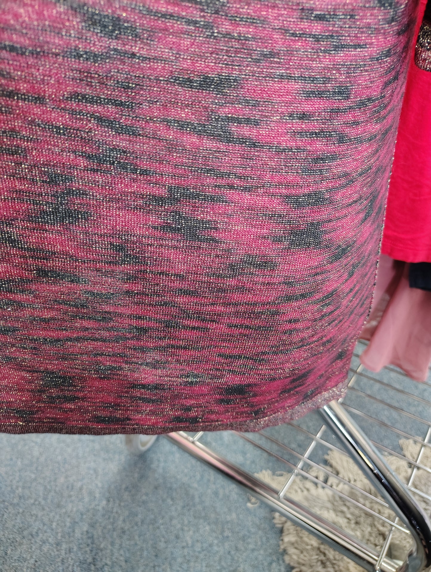 Catherines glitter red and black cowl neck top size 5x