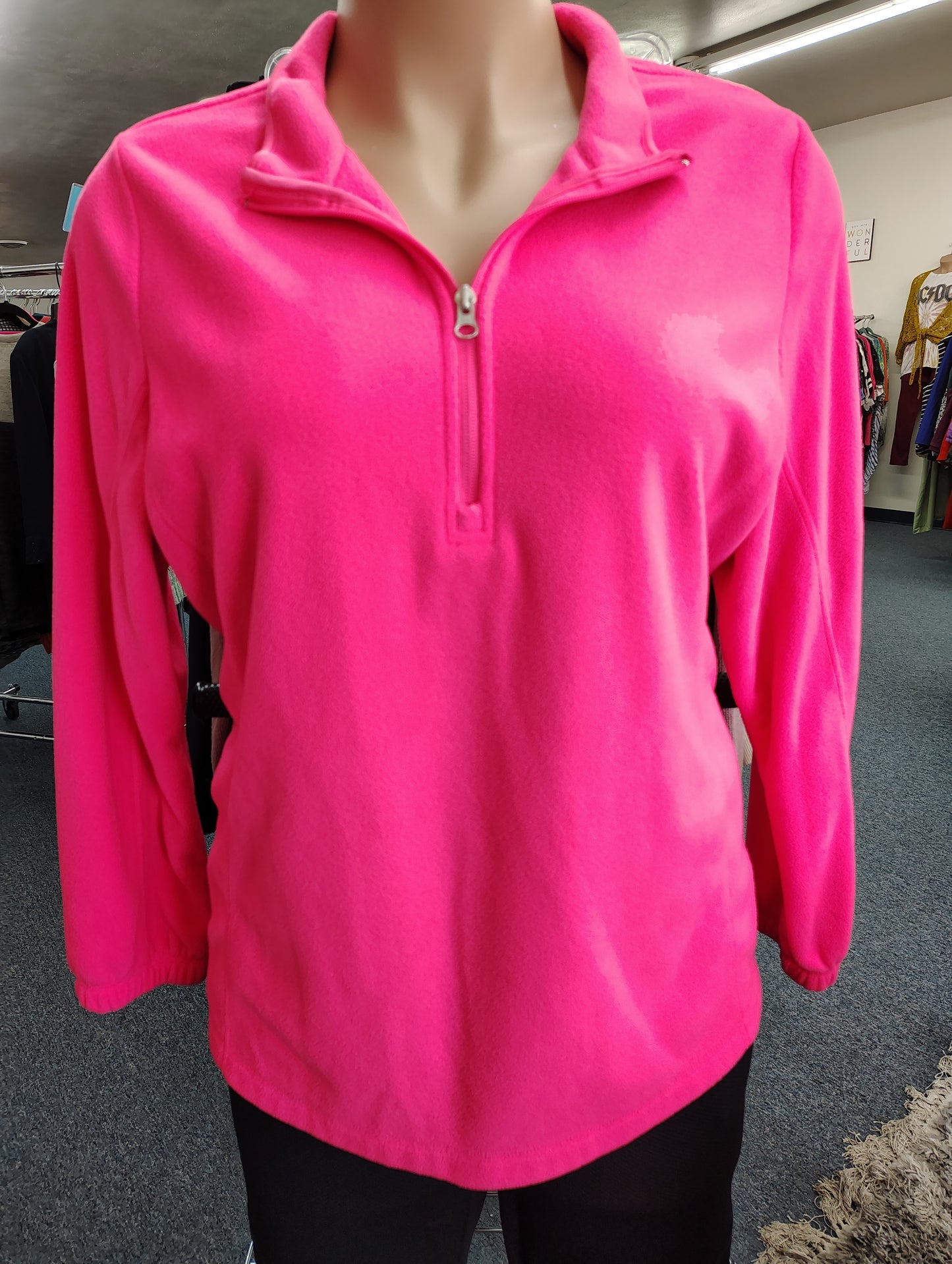 Livi Active pink fleece half zip sweatshirt jacket size 18/20 2x