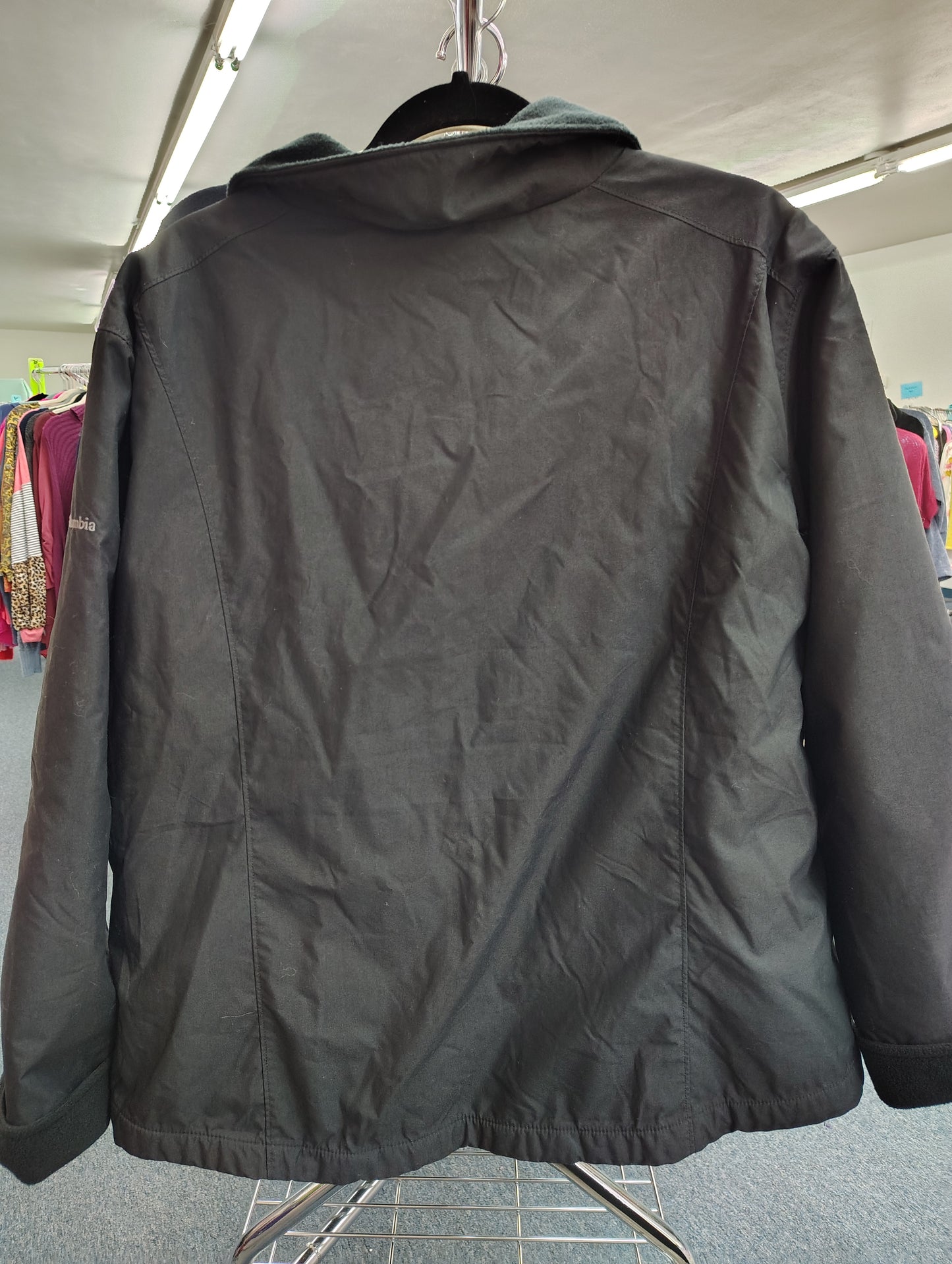 Columbia mid weight coat jacket fleece lined black size 2x