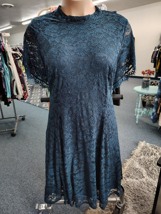 Torrid teal lace high neck a-line dress size 5x