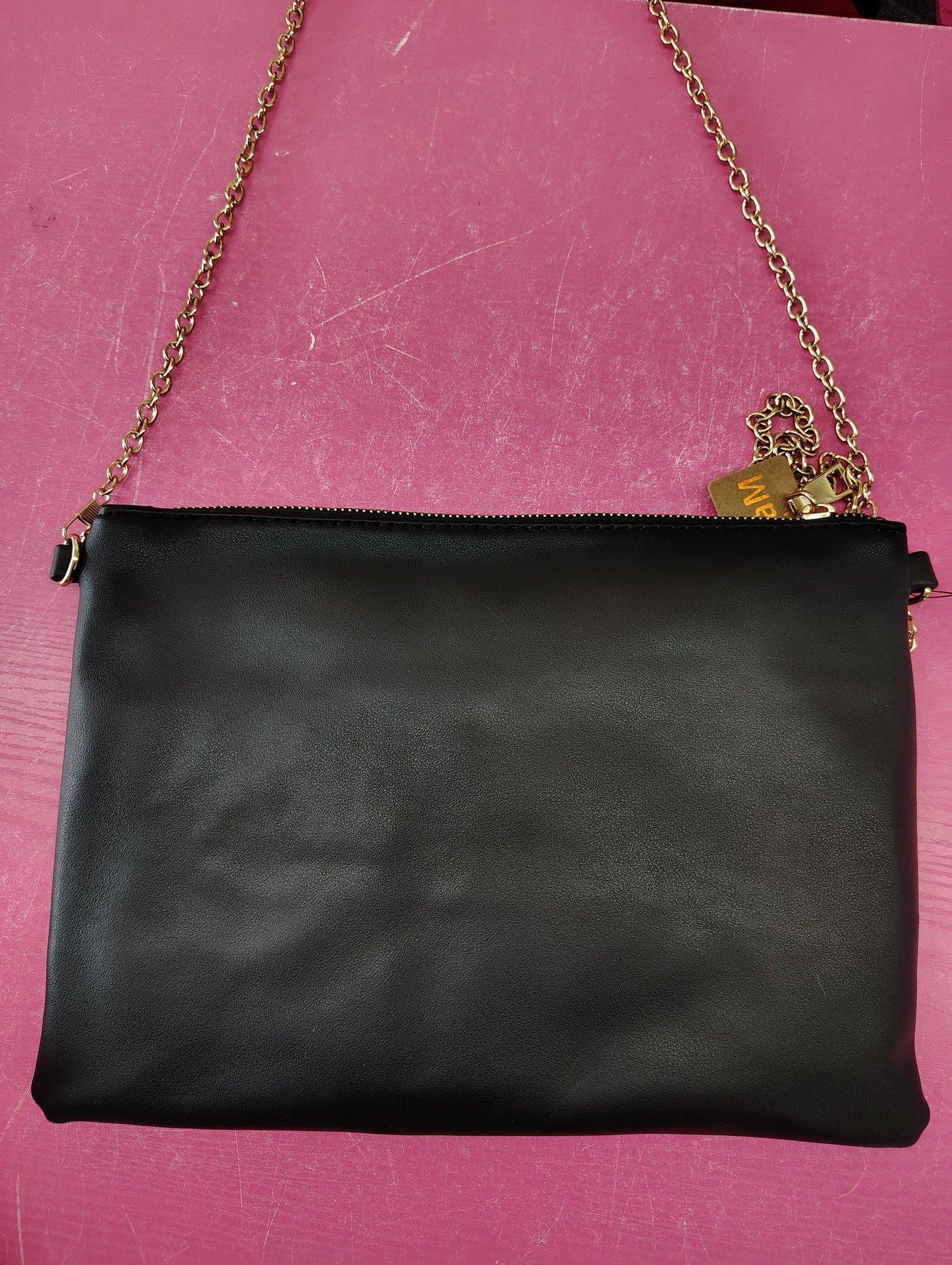 Black rose new clutch bag zip top chain strap