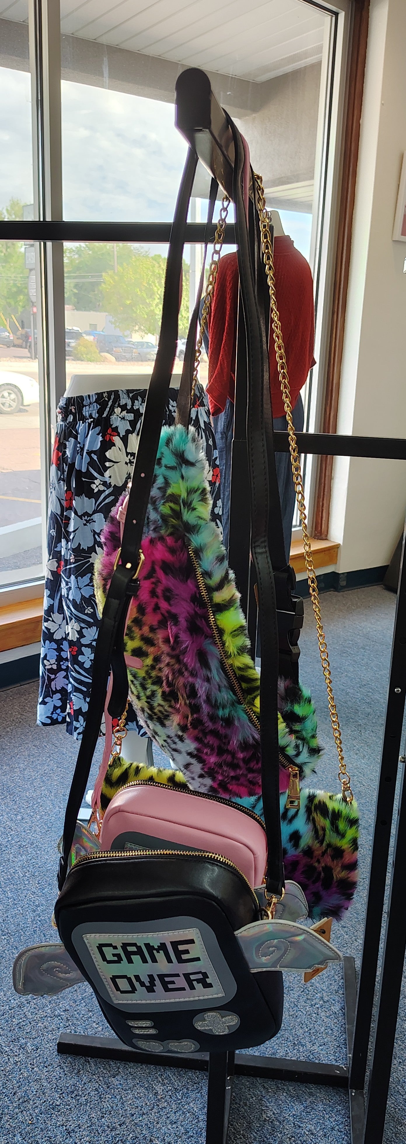 New "Game Over" black crossbody bag with wings