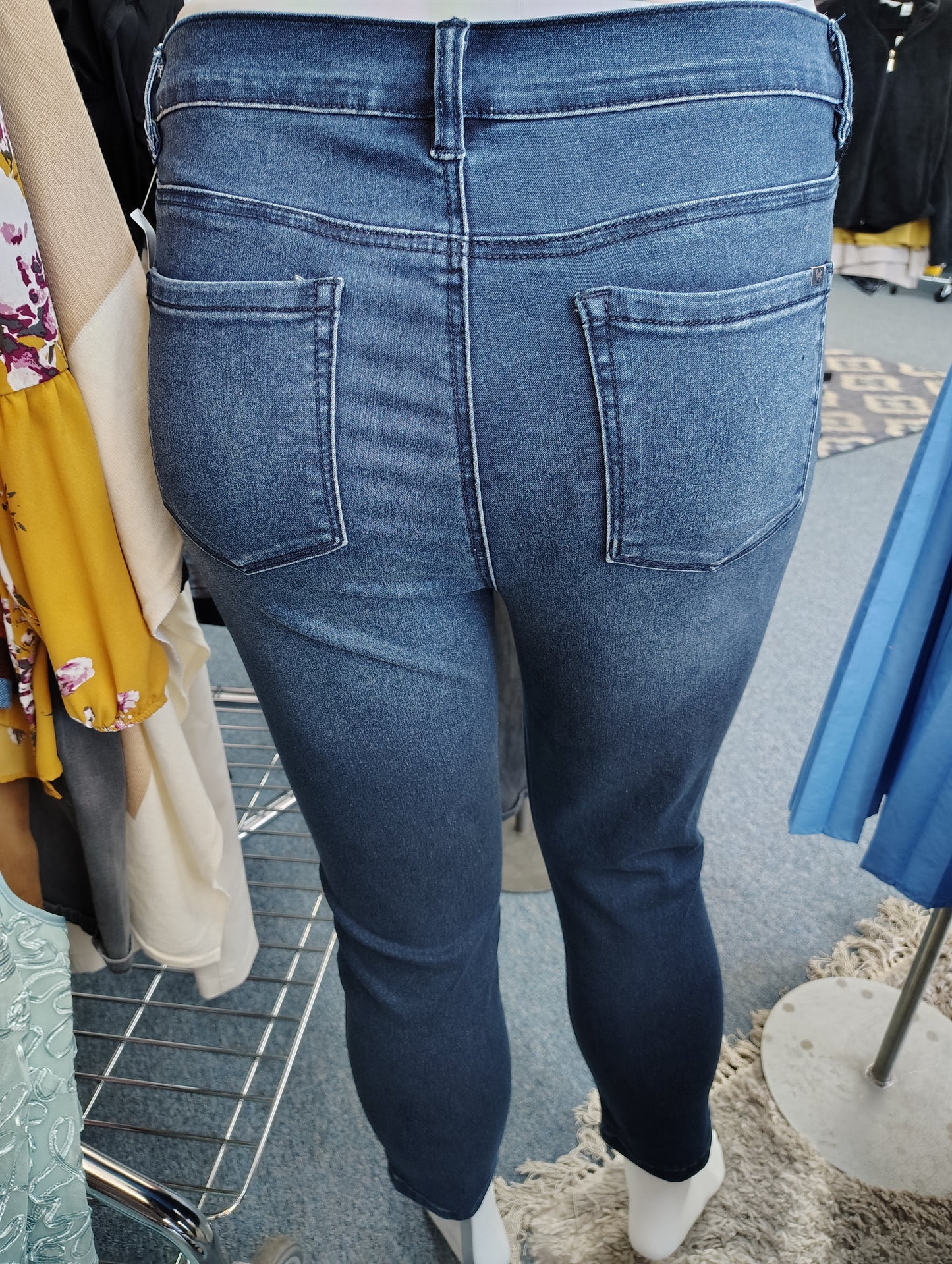 Diane Gilman cropped floral print jeans size 16 tall