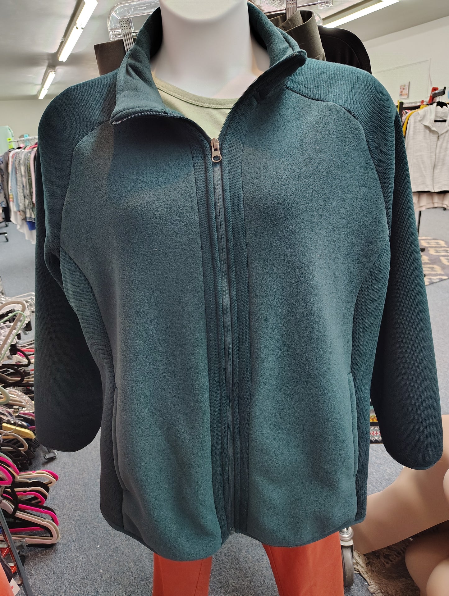 Time & Tru teal fleece jacket size 2x