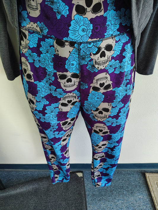 Pop Fit athletic leggings skull print 2x