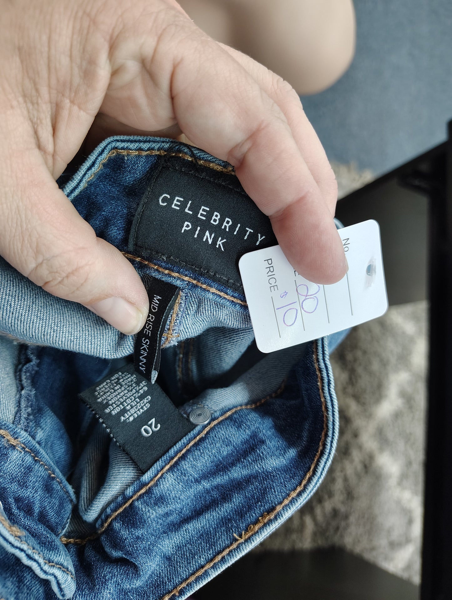 Celebrity Pink mid rise skinny jeans with side stripe size 20