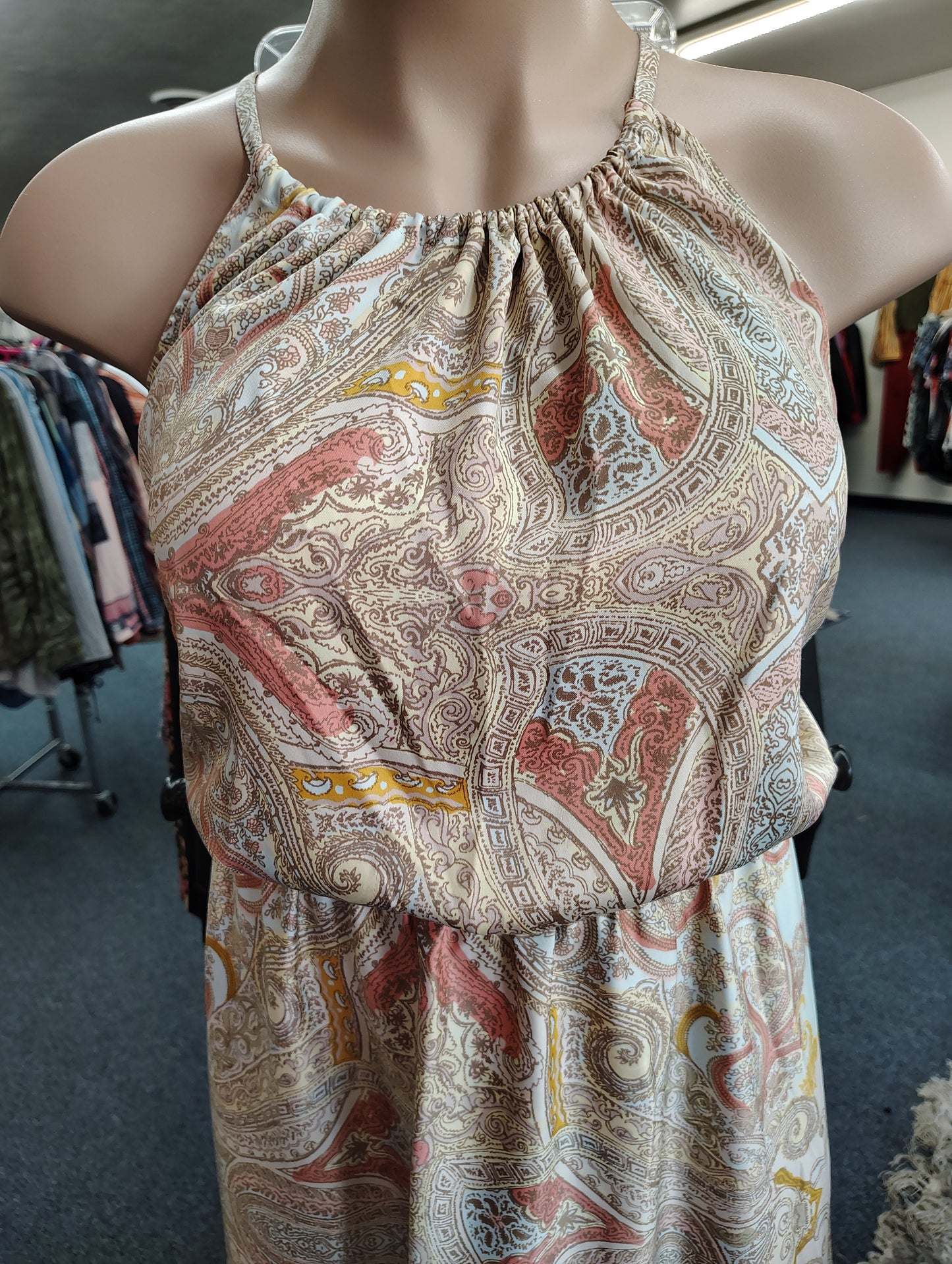 Lane Bryant paisley silky maxi dress size 24 3x