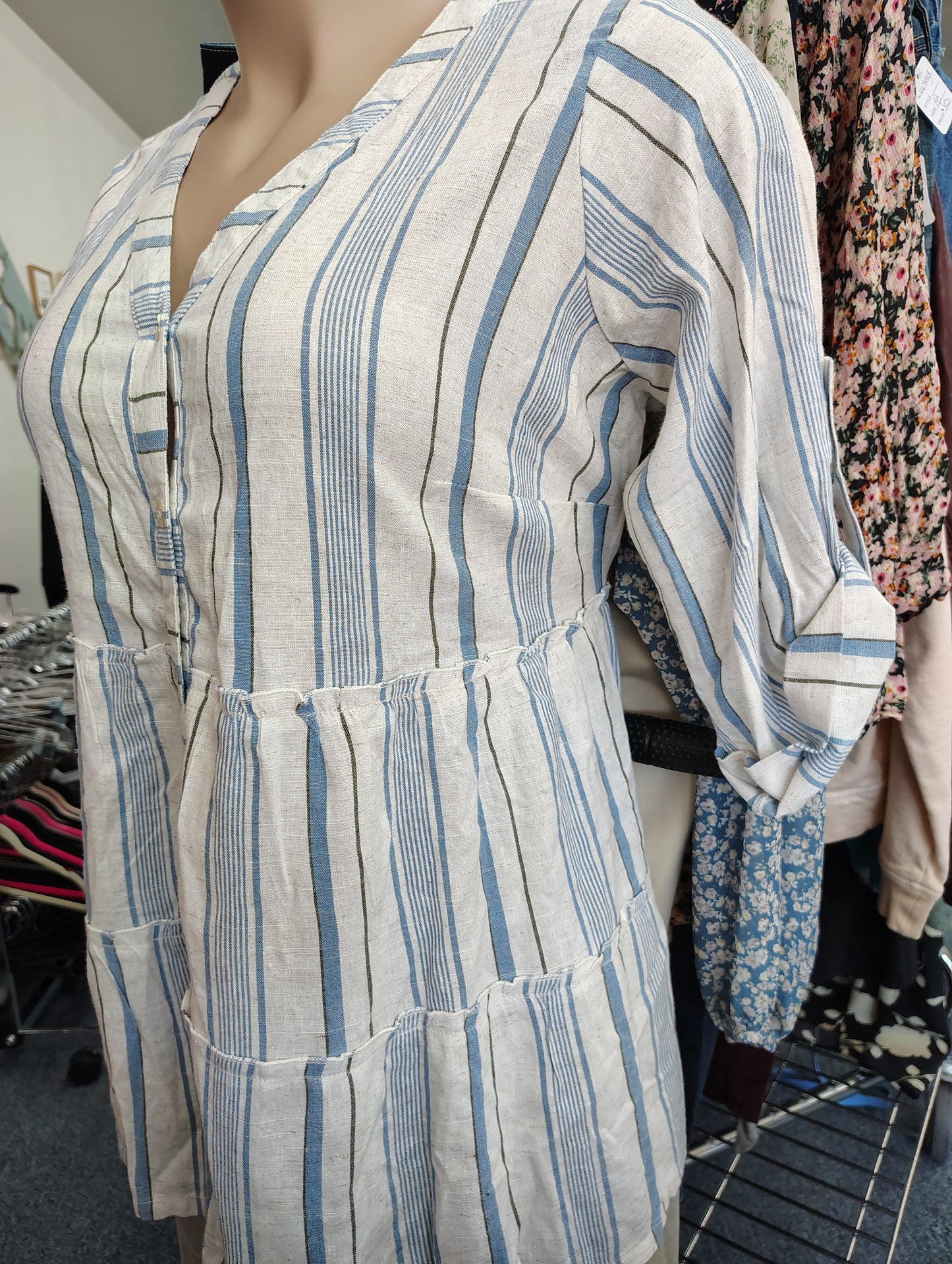 Club Z NWT tiered linen button front babydoll top size 1x