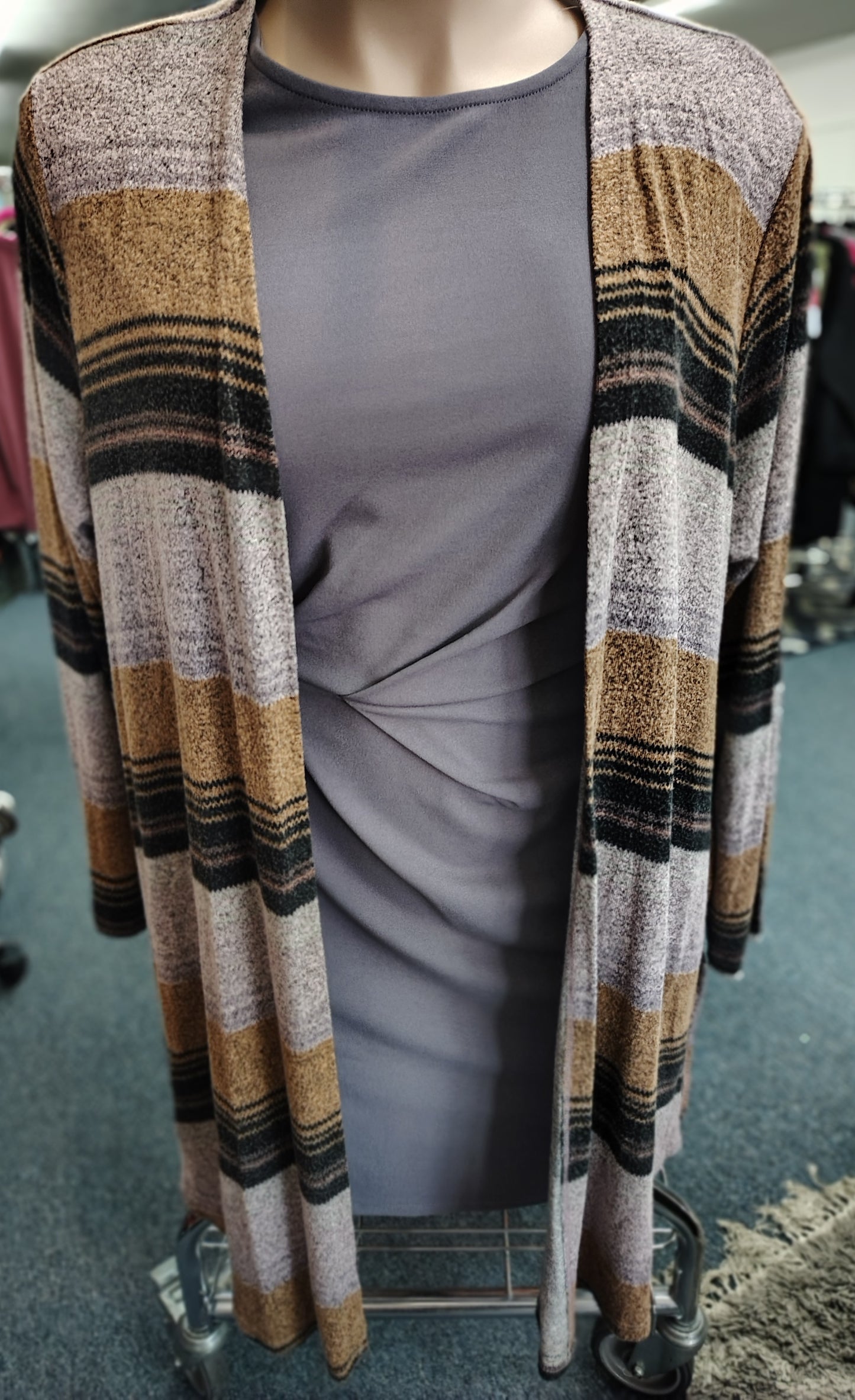 Maurices multicolor striped lightweight duster cardigan size 1x