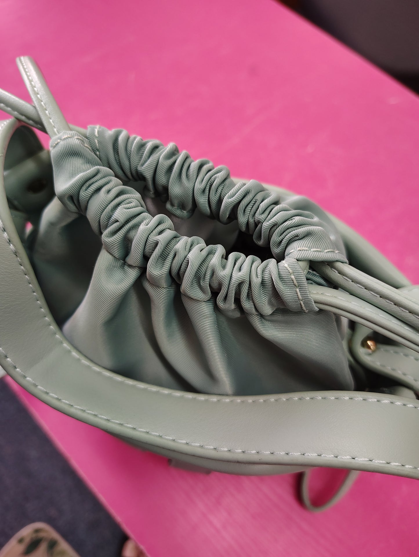 Light blue bucket bag with crossbody strap new