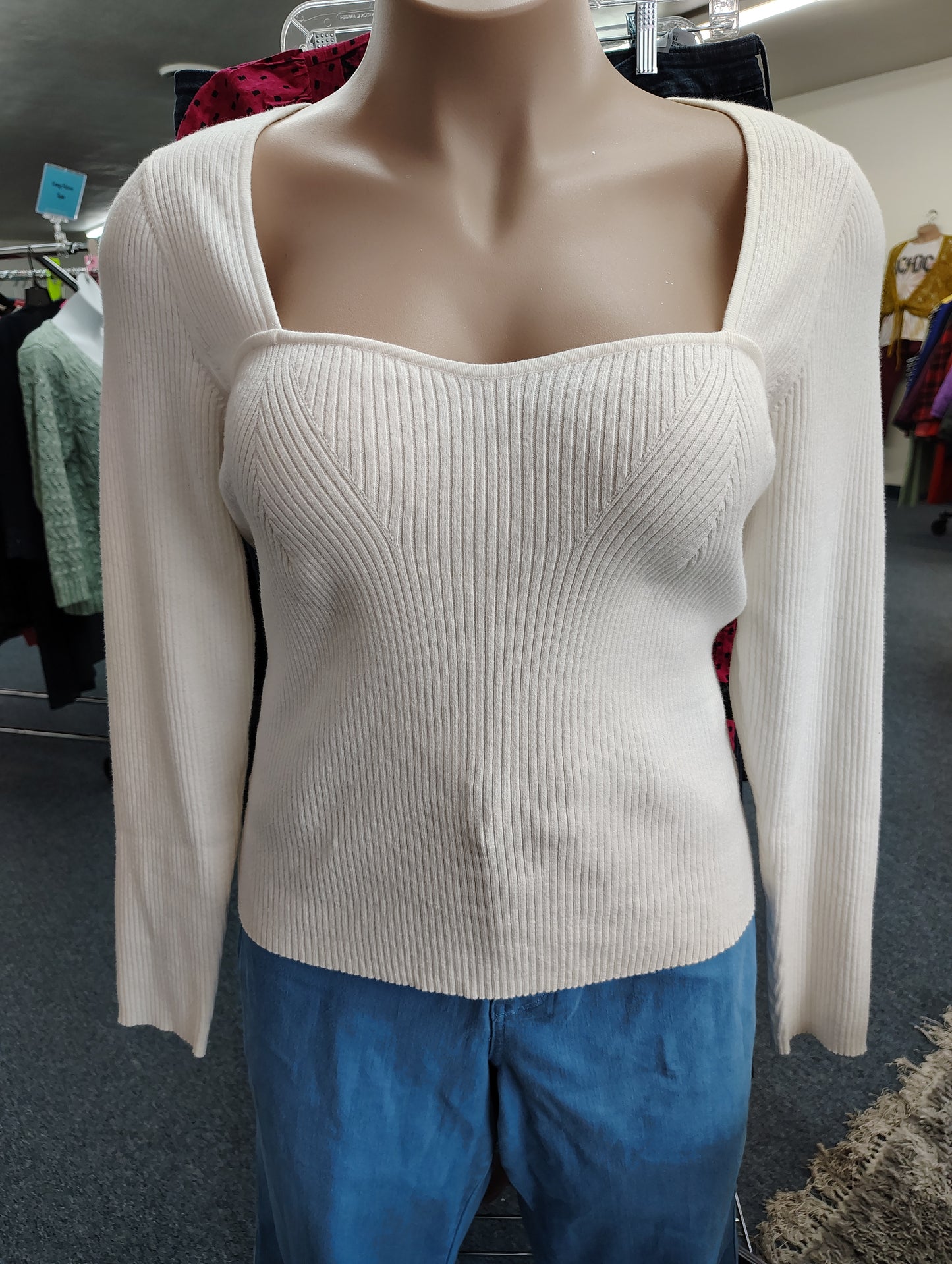 Old Navy NWT cream ribbed crop sweater 2x