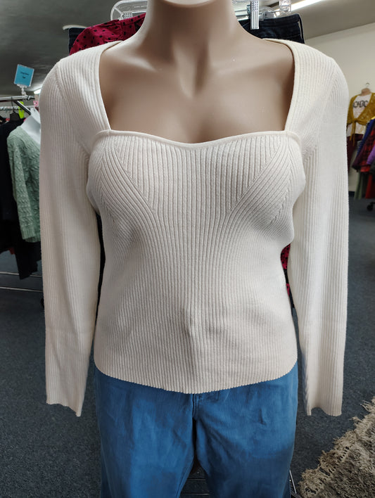 Old Navy NWT cream ribbed crop sweater 2x