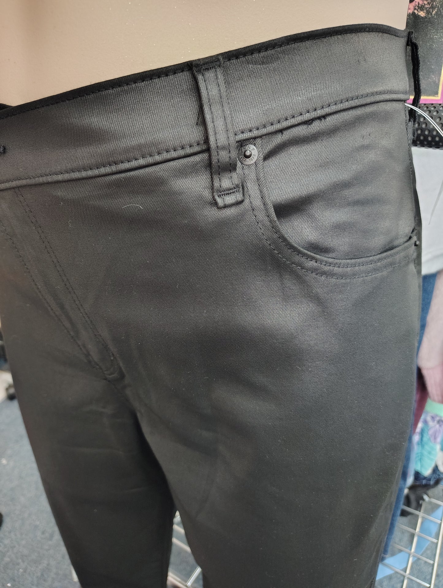 Abercrombie & Fitch super skinny black ankle shiny pants size 18 long