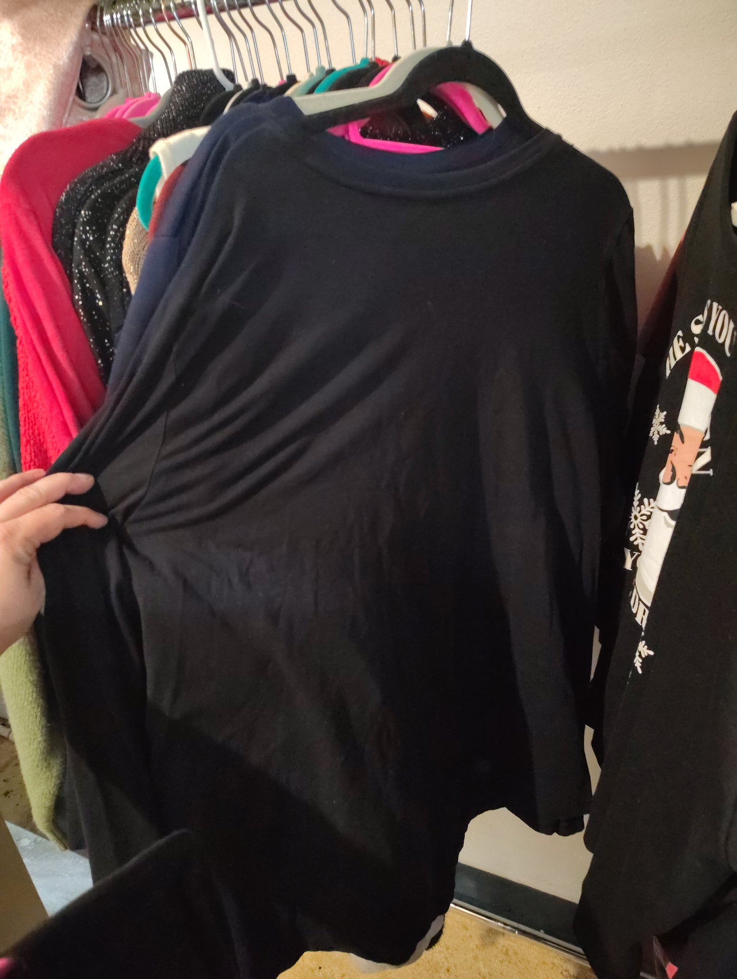 Catherines black Joy blingy ling sleeve top size 4x