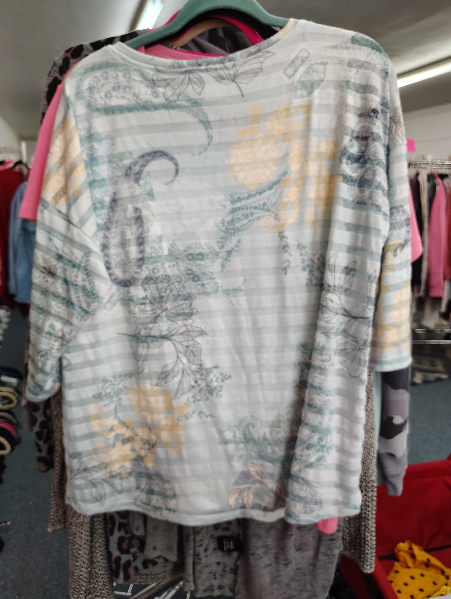 Christopher & Banks striped paisley top size XL