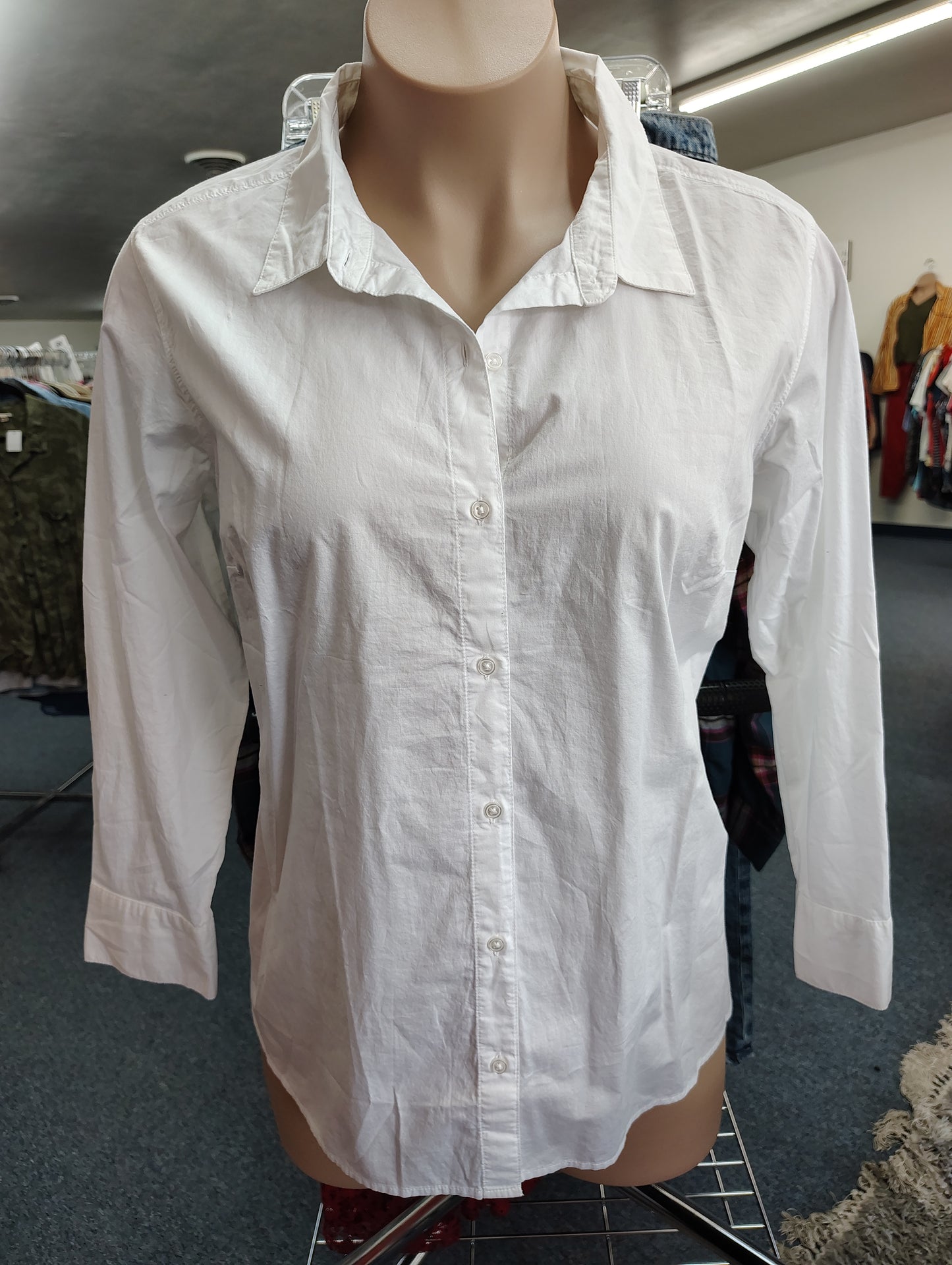 Old Navy NWT white button front shirt long sleeve 2x